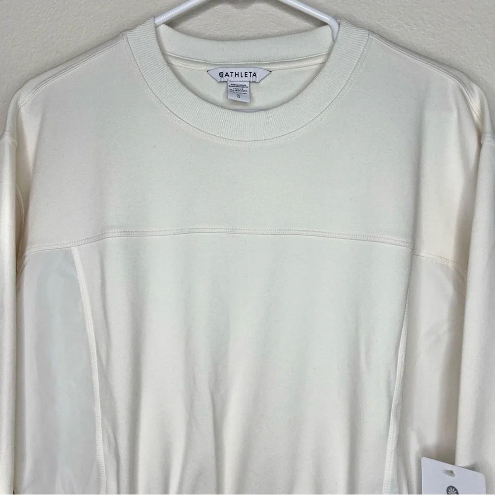 Athleta Ivory Magnolia White Triumph Hybrid Crewneck Sweatshirt Sz L NWT - Picture 6 of 16